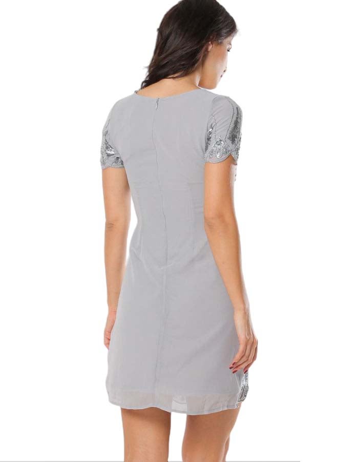 tfnc LONDON - Embellished Mini Stacey Dress Grey - Image 1