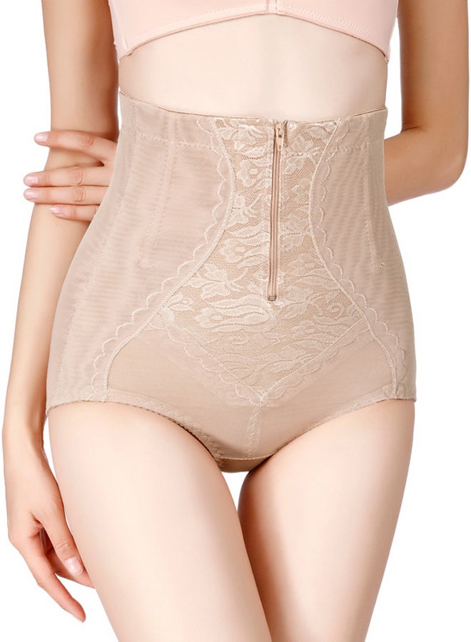 Joychic - Postpartum Half Zip-Up Shapewear Beige - Image 1