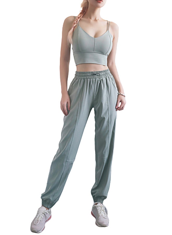 Joychic Solid Pocket Detail Joggers Green  - Image 4
