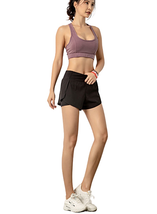 Joychic Solid Sports Shorts Black  - Image 4
