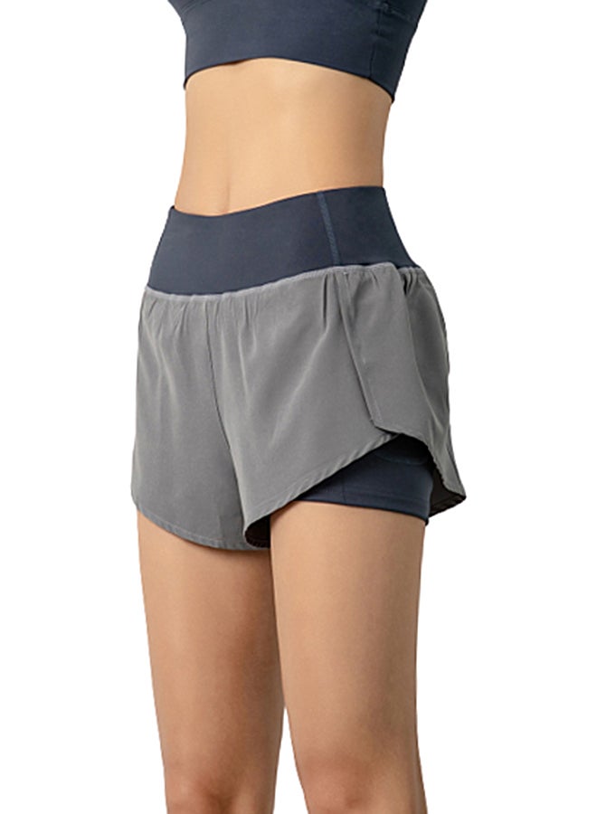 Joychic Contrast Waist Band Sports Shorts Blue  - Image 1