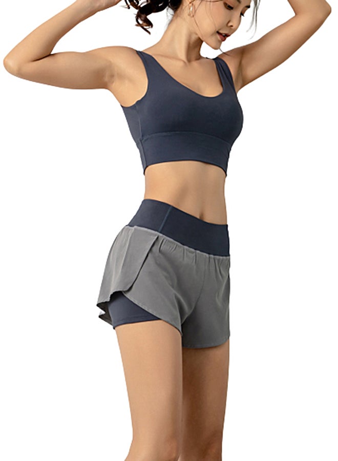 Joychic Contrast Waist Band Sports Shorts Blue  - Image 3
