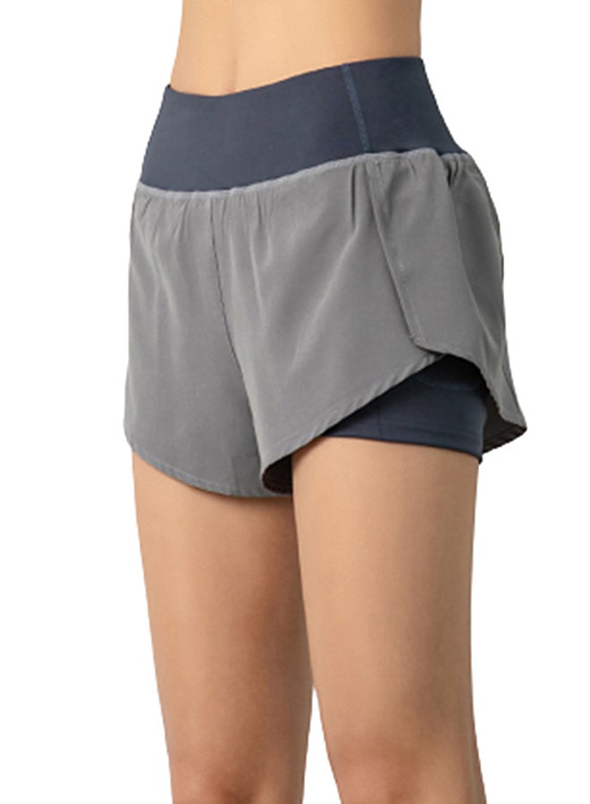 Joychic Contrast Waist Band Sports Shorts Blue  - Image 4