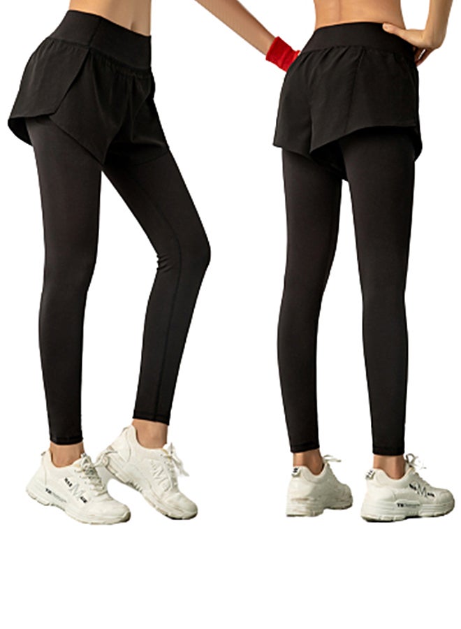 جوي شيك بنطال ضيق رياضي متعدد الطبقات وبنمط سادة أسود - Image 3