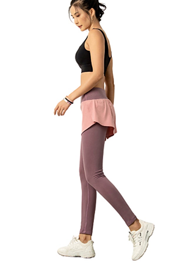 جوي شيك بنطال رياضي ضيق مزود بشورت ذي لون متباين وردي - Image 5