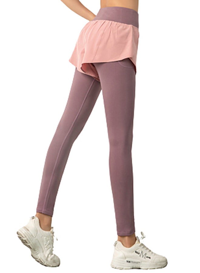 جوي شيك بنطال رياضي ضيق مزود بشورت ذي لون متباين وردي - Image 3