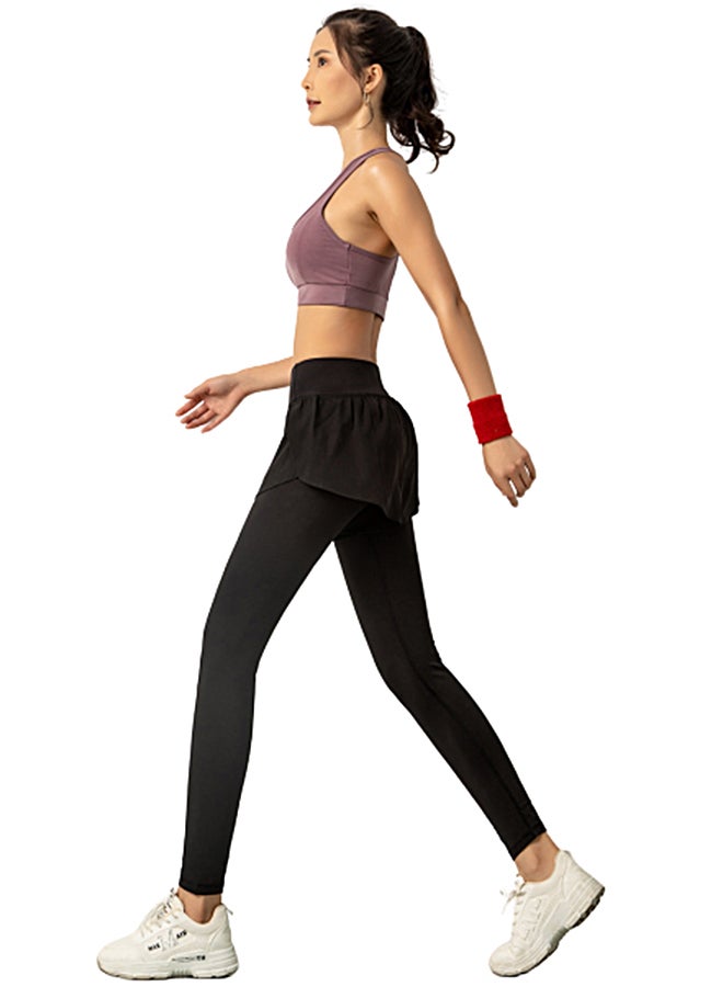 جوي شيك بنطال ضيق رياضي متعدد الطبقات وبنمط سادة أسود - Image 2