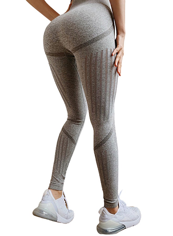 Joychic High Waist Printed Training Leggings Grey  - Image 2