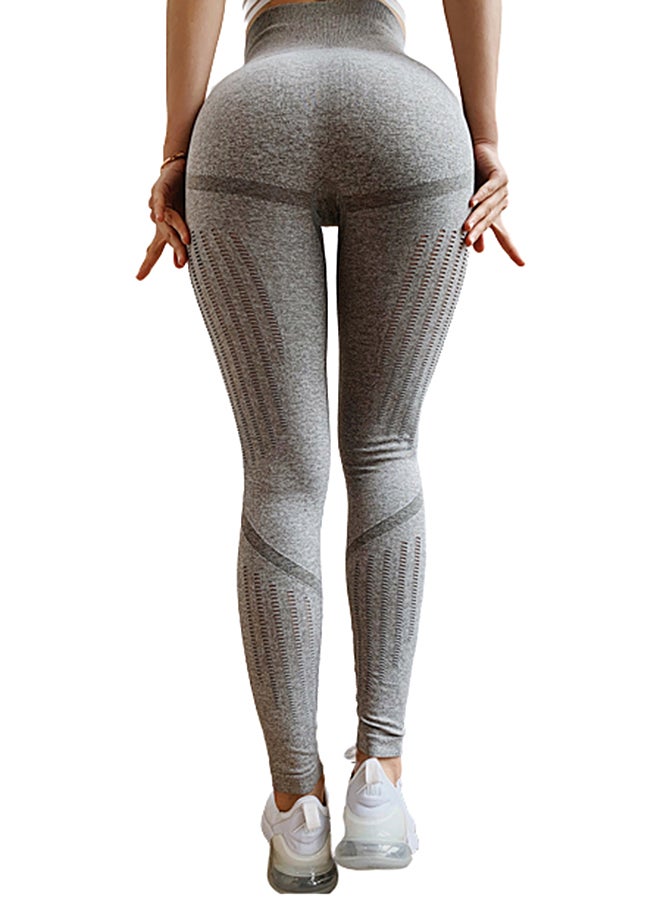 Joychic High Waist Printed Training Leggings Grey  - Image 3