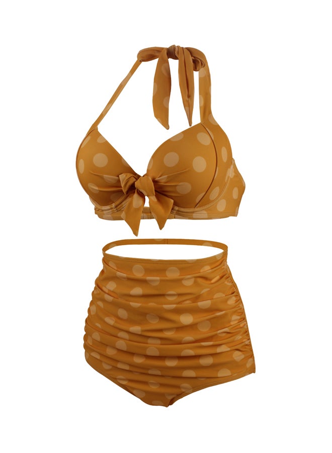 Joychic Polka Dot Tie-Up Bikini Yellow  - Image 2