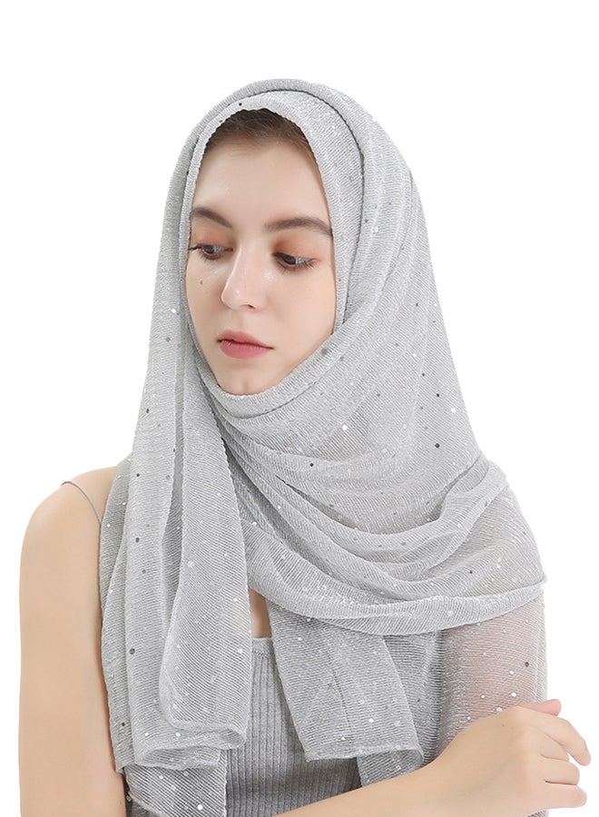 جوي شيك وشاح مزين بالترتر رمادي  - Image 1