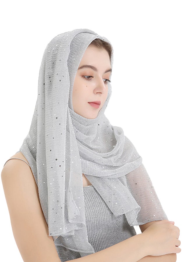 جوي شيك وشاح مزين بالترتر رمادي  - Image 2