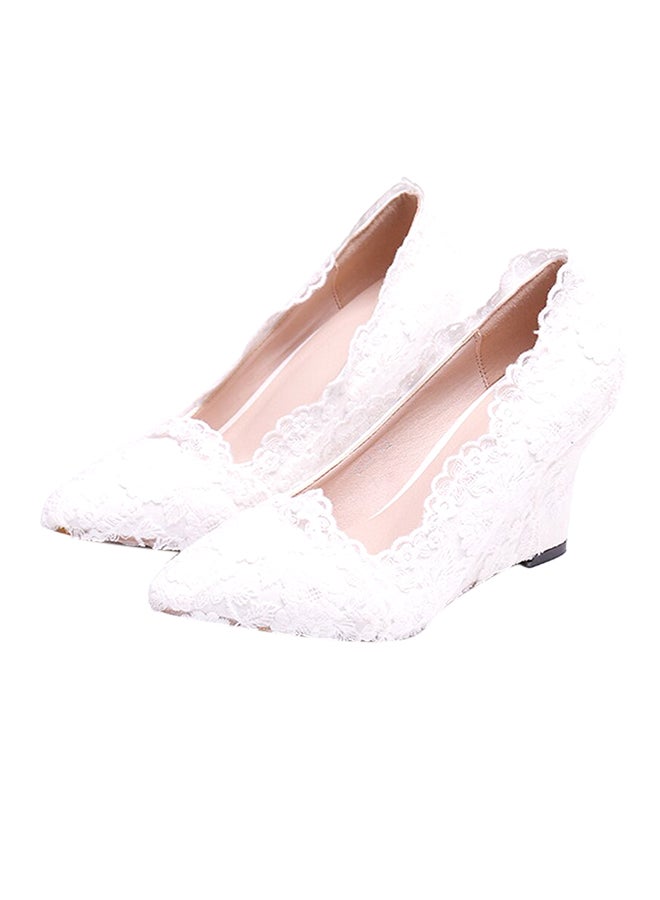 Pointed Toe Pumps White - Image 2