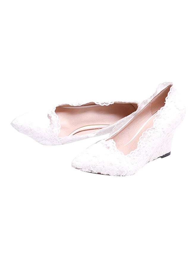 Pointed Toe Pumps White - Image 3