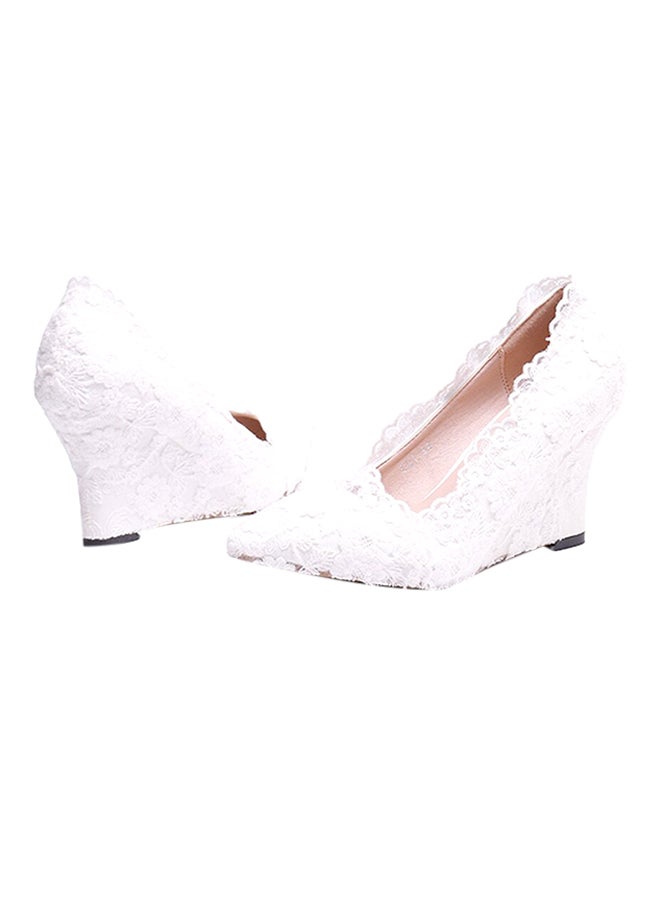 Pointed Toe Pumps White - Image 4
