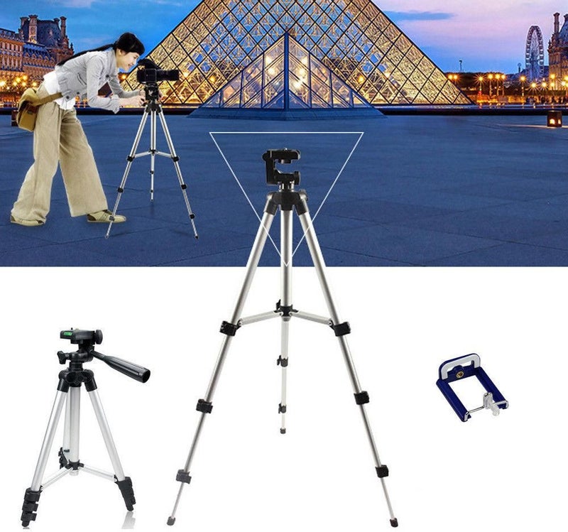 Professional Camera Tripod With Bag Silver/Black - Image 4