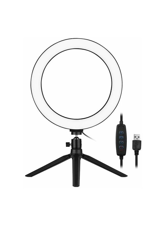 LED Photography Ring Light With Stand Black - Image 1