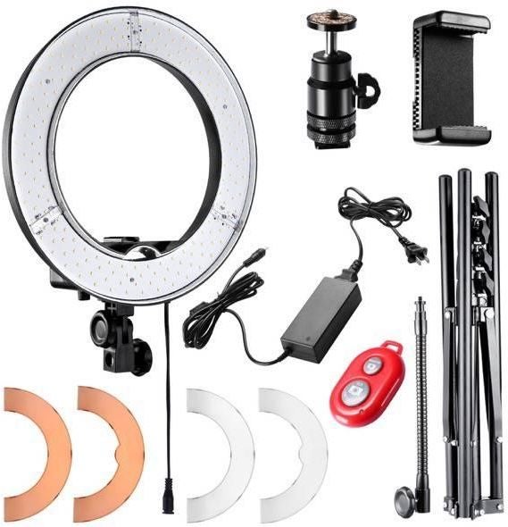 طقم مكون من حلقة إضاءة LED للتصوير الفوتوغرافي أسود - Image 2