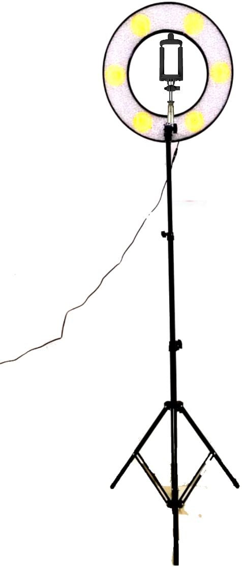 طقم مصباح LED حلقي مع حامل أبيض/أسود - Image 2