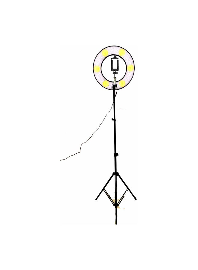 طقم مصباح LED حلقي مع حامل أبيض/أسود - Image 1