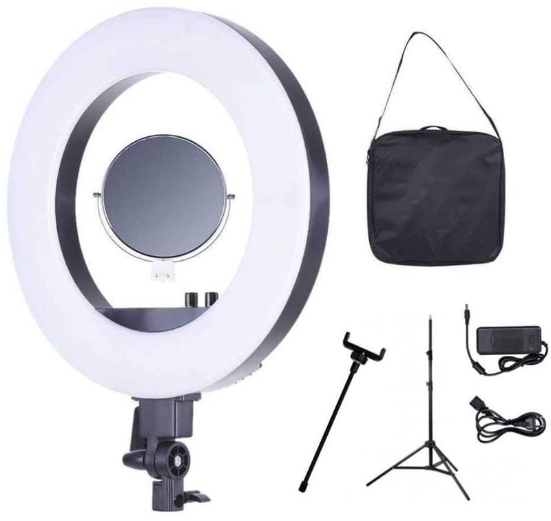 مصباح LED حلقي للكاميرا أسود/ أبيض - Image 2