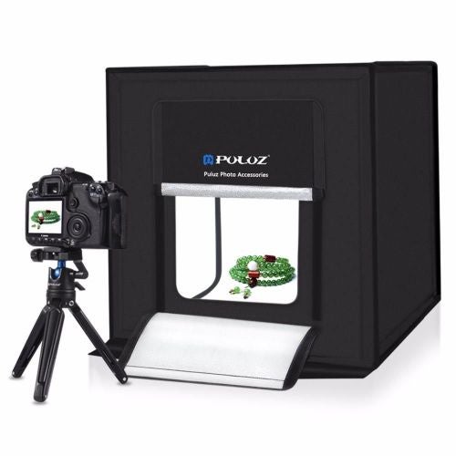 بولوز صندوق إضاءة ناعمة قابل للطي ومخصص للتصوير الفوتوغرافي في الستوديو 40x40x40Ø³Ù†ØªÙŠÙ…ØªØ± أسود/فضي  - Image 2