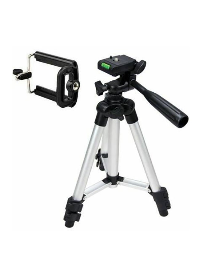 2-Piece Camcorder Tripod Stand And Mobile Holder Set Silver/Black - Image 1