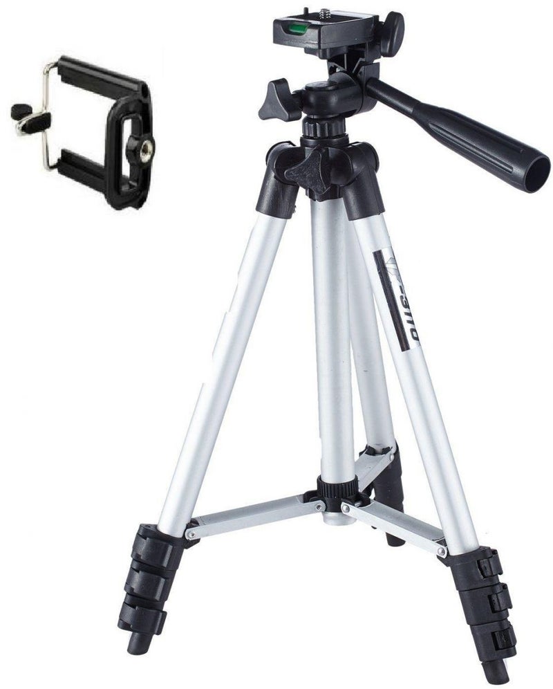2-Piece Camcorder Tripod Stand And Mobile Holder Set Silver/Black - Image 2