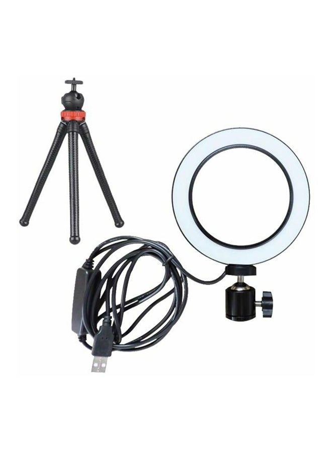 LED Ring Light With Gorilla Stand Black/Red - Image 1