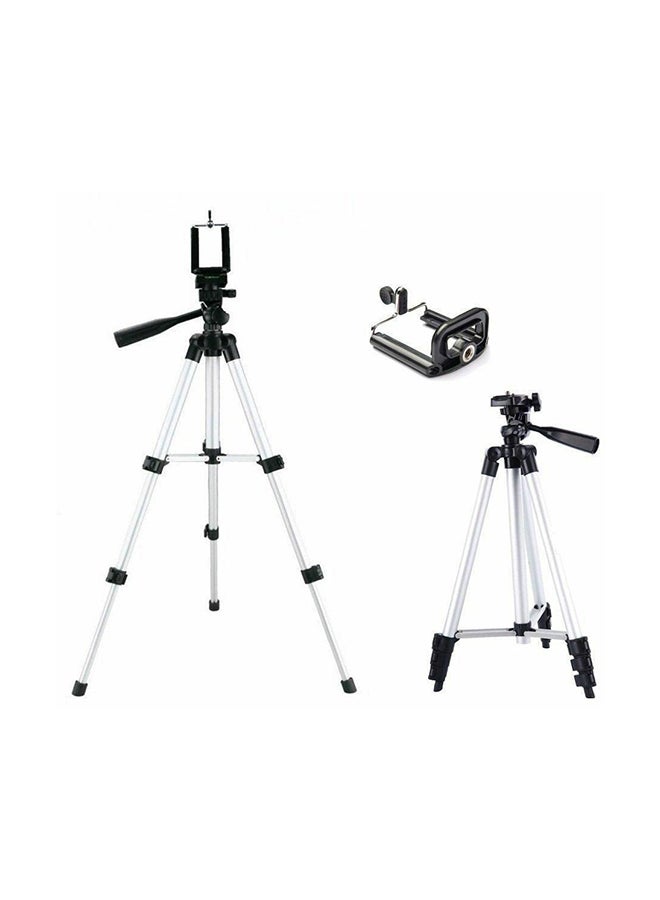 حامل كاميرا ثلاثي القوائم وقابل للتعديل فضي - Image 1