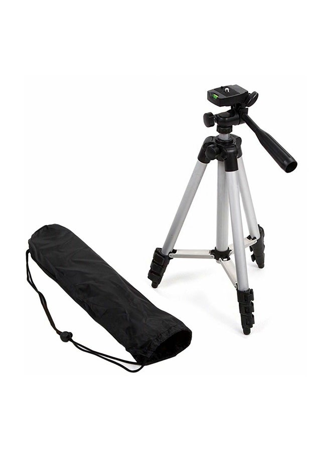 2-Piece Portable Standing Tripod With Bag Set Silver/Black  - Image 1