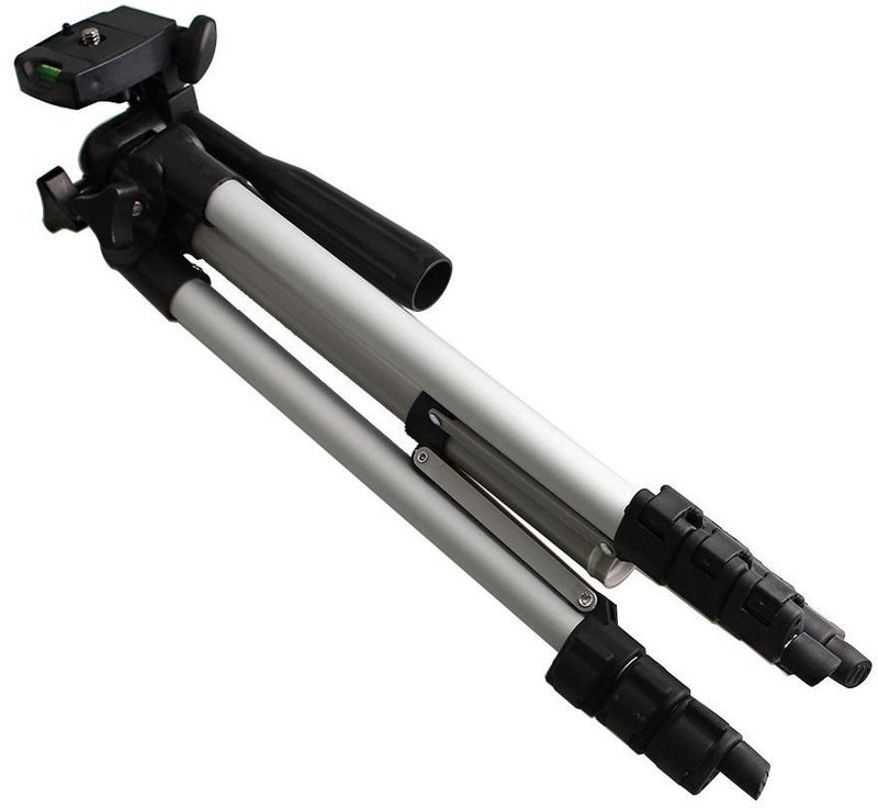 2-Piece Portable Standing Tripod With Bag Set Silver/Black  - Image 2