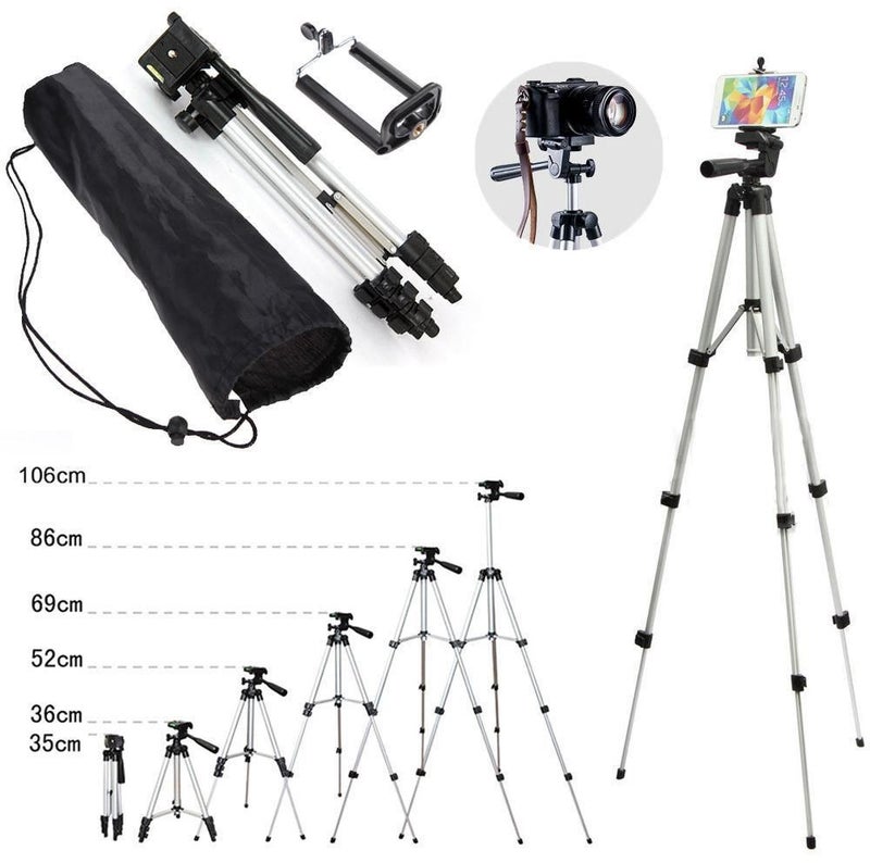 Portable Camera Tripod Stand Silver - Image 4