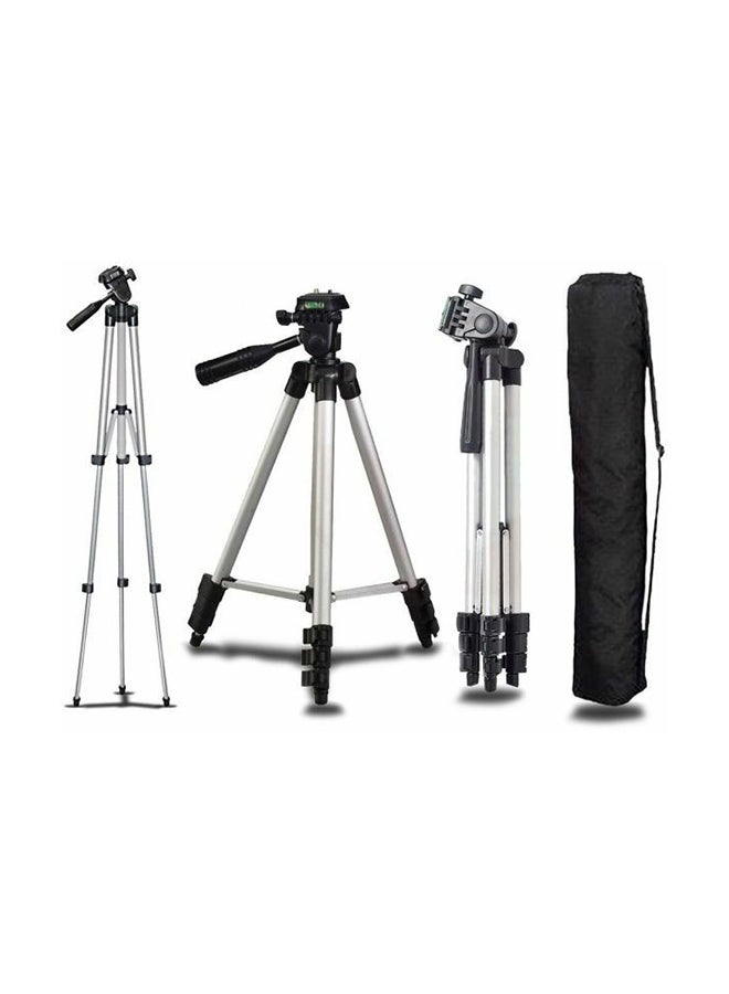 Portable 360 Camcorder Tripod Stand With Carry Case Silver/Black  - Image 1