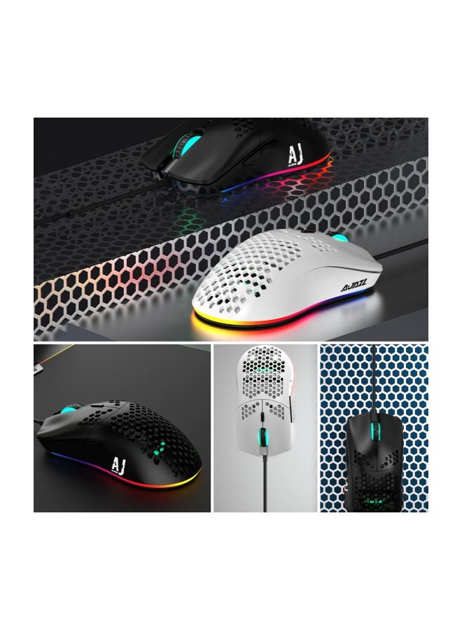 Ajazz AJ390 Honeycomb Design Wired Gaming Mouse Black/Blue  - Image 5