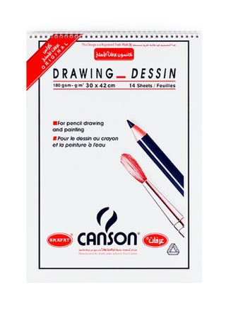 Canson Sketch Book 180gsm 30x42 cm White - v1596618154/N39445504A_1