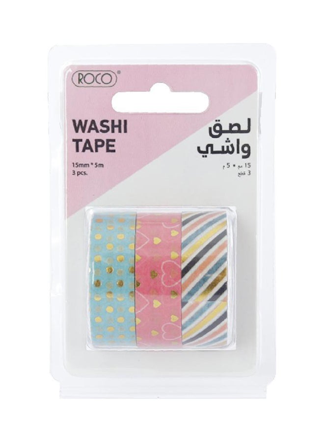 روكو شريط واشي من 3 قطع متعدد الألوان