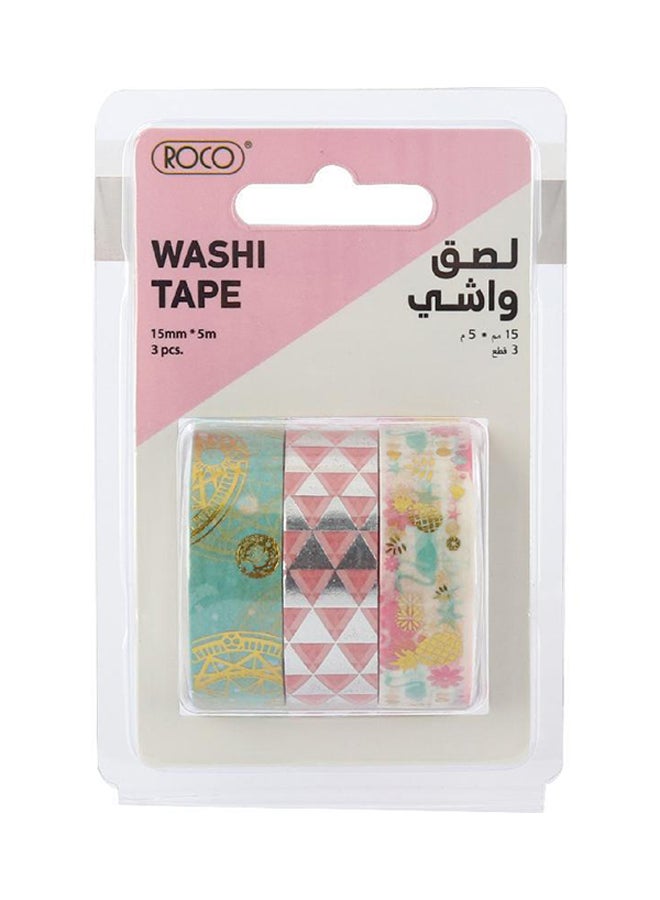 روكو شريط واشي من 3 قطع متعدد الألوان
