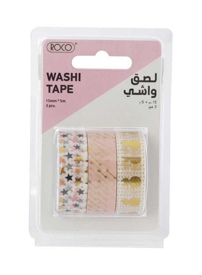 روكو شريط واشي من 3 قطع متعدد الألوان