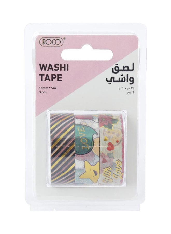 روكو طقم أشرطة واشي مكون من 3 قطع متعدد الألوان