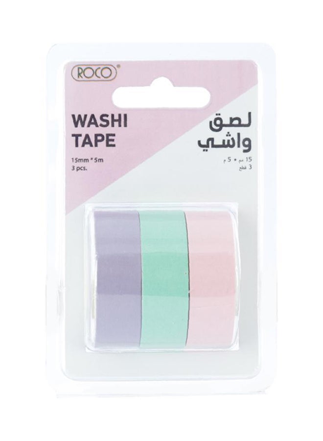 روكو طقم أشرطة واشي مكون من 3 قطع وردي/أخضر/أرجواني