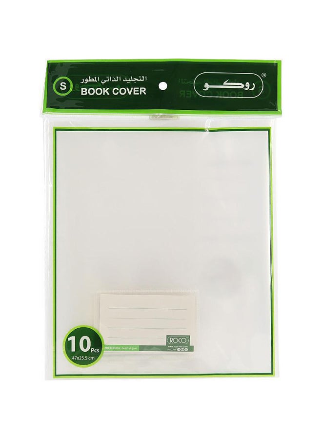 طقم أغلفة كتب مكون من 10 قطع أبيض
