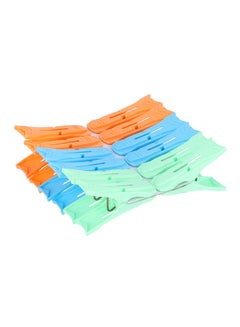 Royalford Clothes Clips Premium Quality Plastic Assorted Colors Multicolor Green/Orange/Blue 19inch  - Image 3