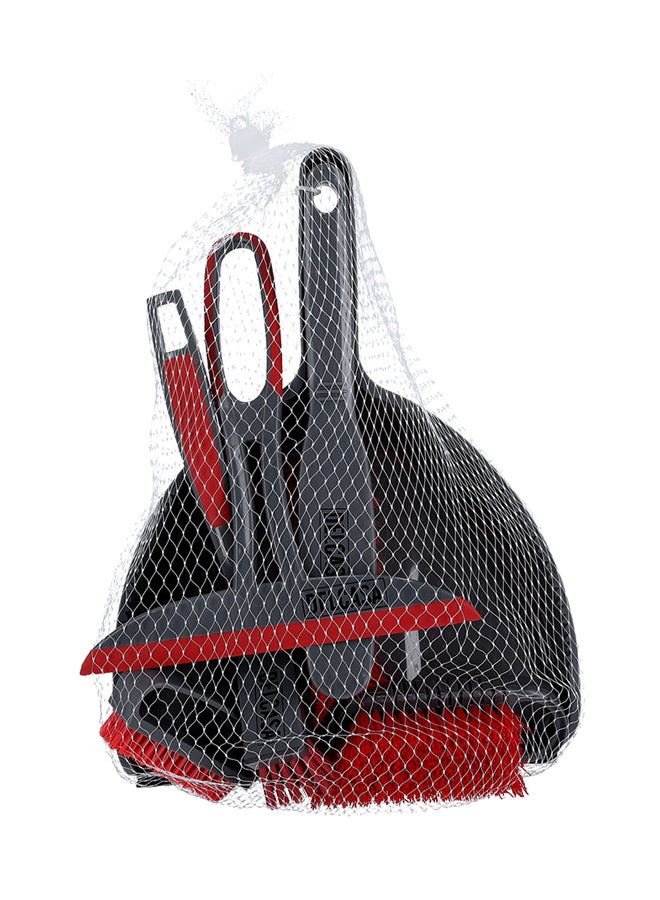 DELCASA - 6-Piece Floor Cleaning Set Grey/Red - Image 1