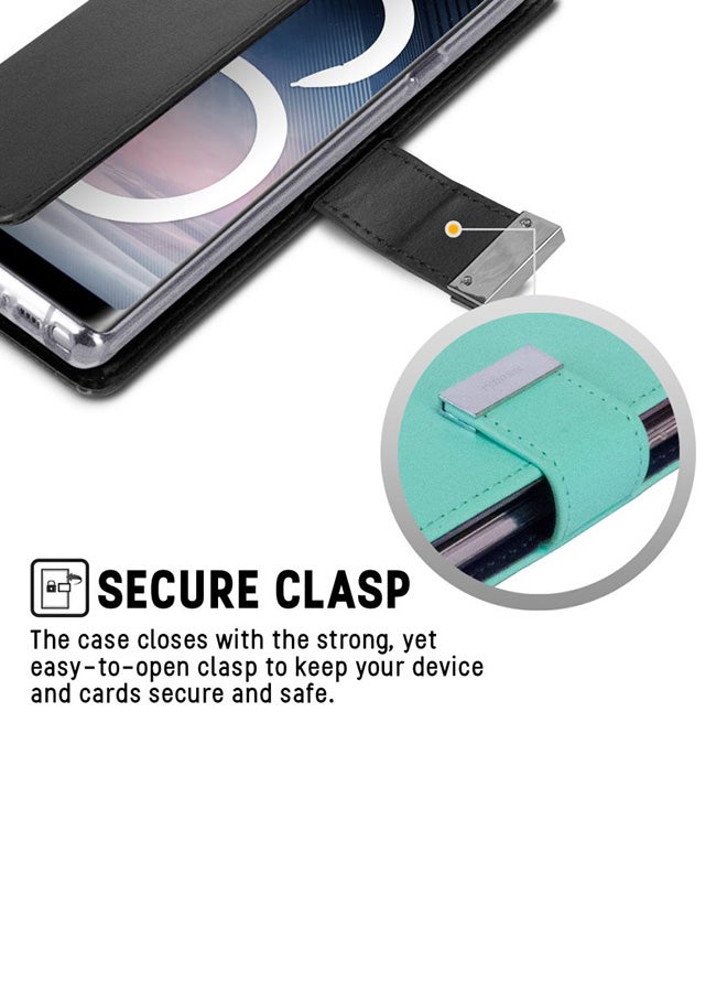 GOOSPERY Leather Protective Case Cover For Samsung Galaxy Note 8 Black - Image 4