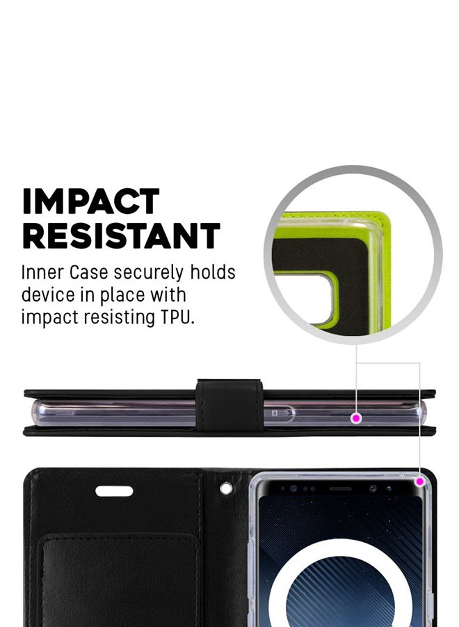 GOOSPERY Leather Protective Case Cover For Samsung Galaxy Note 8 Black - Image 5