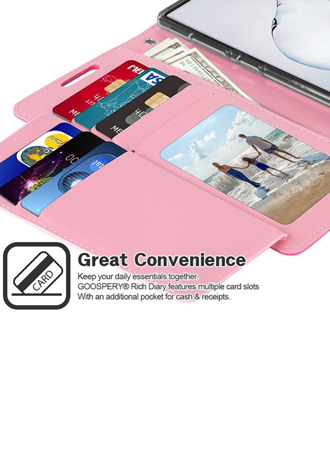 GOOSPERY Leather Protective Case Cover For Samsung Galaxy Note 10 Fuchsia - Image 3