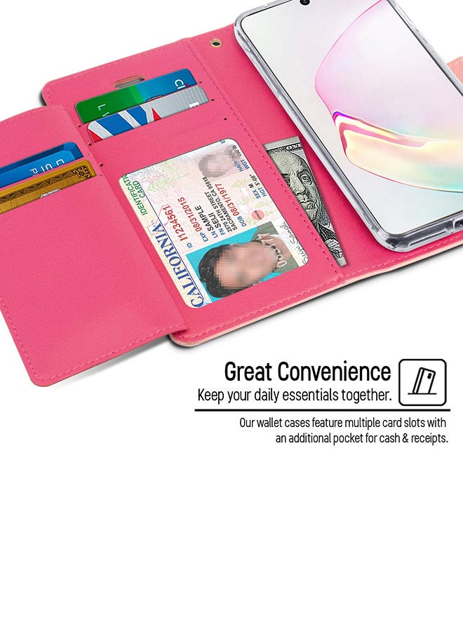 GOOSPERY Leather Protective Case Cover For Samsung Galaxy Note 10 Pink - Image 3