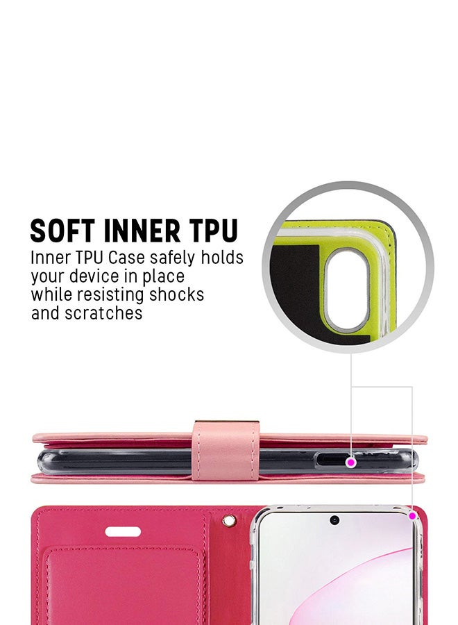 GOOSPERY Leather Protective Case Cover For Samsung Galaxy Note 10 Pink - Image 5