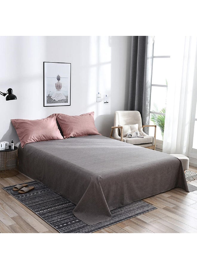 Sharpdo 4-Piece Single Size Luxurious Cotton And Soft Microfiber Comforter Set Microfiber Grey/Pink 220x240cm - Image 5